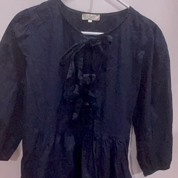 Elegant Navy Long Sleeve Dress - Picture 5 of 8